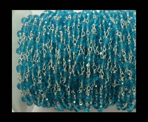 Rosary chains with glass beads -Indicolite