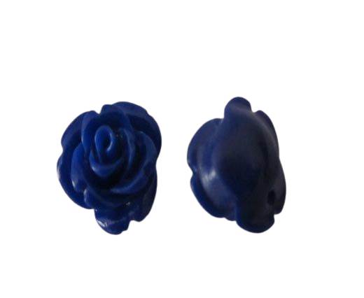 Rose Flower-14mm-Dark Blue