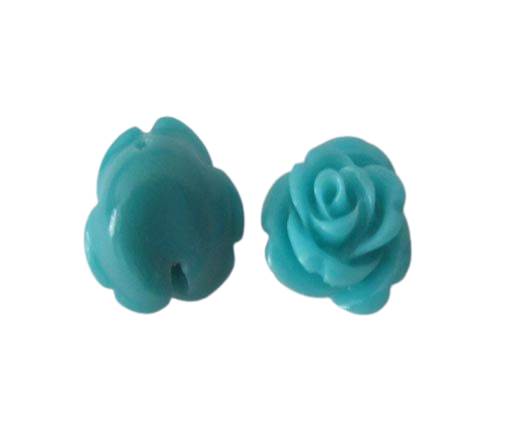 Rose Flower-12mm-Turquoise