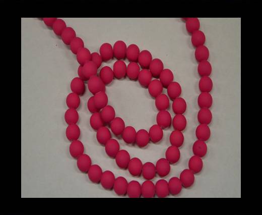 Round Glass beads 8mm - Neon Pink