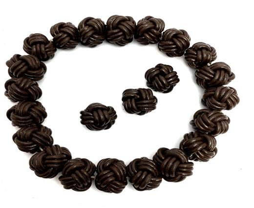 Leather Beads -12mm-Brown 