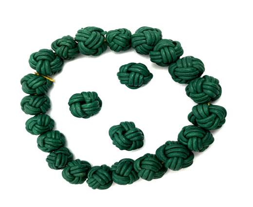 Leather Beads -8mm-Green