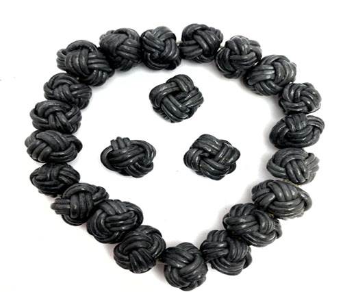 Leather Beads -12mm-Grey 