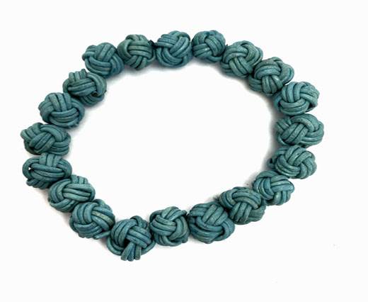 Leather Beads -8mm-Sky Blue