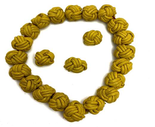 Leather Beads -12mm-Yellow