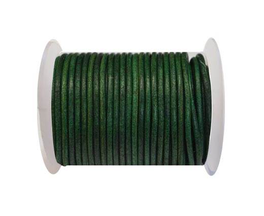 Round Leather Cord 4mm-Vintage Fern green