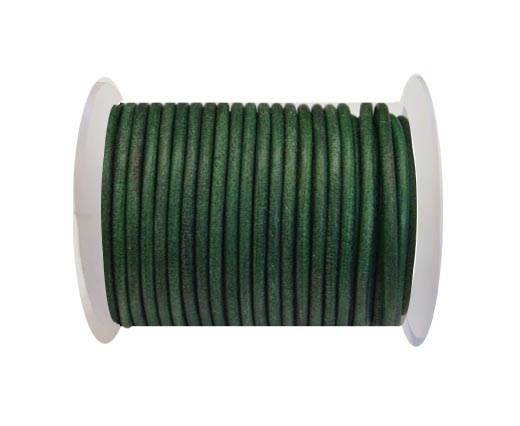 Round Leather Cord 4mm-Vintage Green
