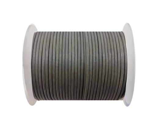 Round leather cord-2mm-Metallic Pastel Grey