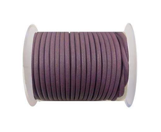 Round leather cord-3mm-pastel purple