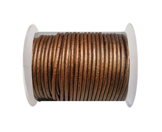 Round Leather Cord 4mm-Metallic Brown