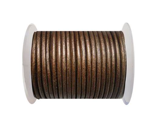Round Leather Cord 4mm- Metallic Tamba
