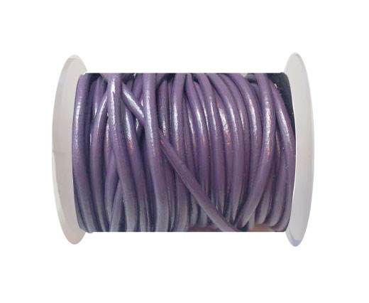 Round Leather Cord 4mm-Purple