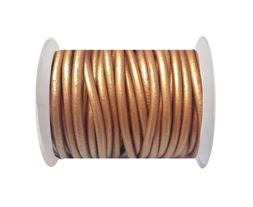 Round Leather Cord 4mm-Metallic Bronze