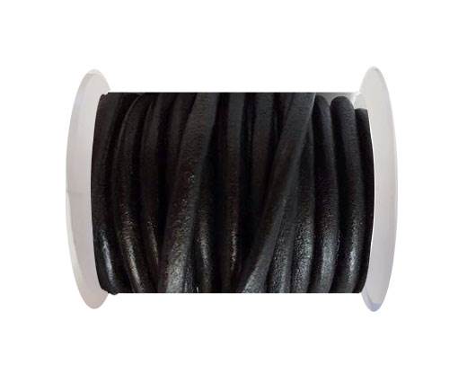 Round Leather Cord 4mm-SE.Black