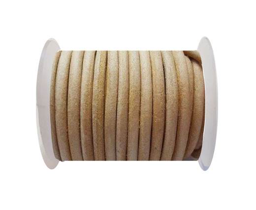 Round Leather Cord 4mm- Natural