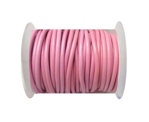 Round Leather Cord 4mm-Pink