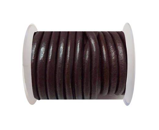 Round Leather Cord -5mm - Bordeaux