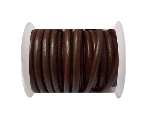 Round Leather Cord -5mm - Brown