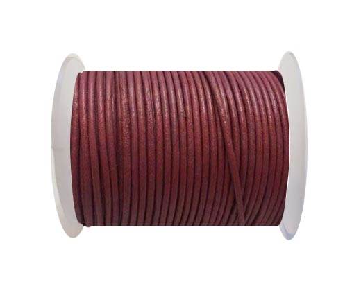 Round Leather Cord SE/R/Fuchsia-2mm