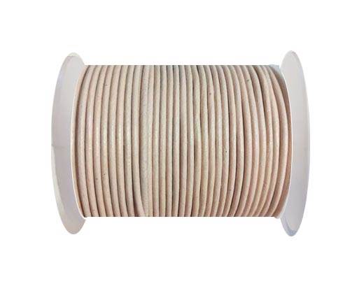 Round Leather Cord -1mm - PASTEL CREAM