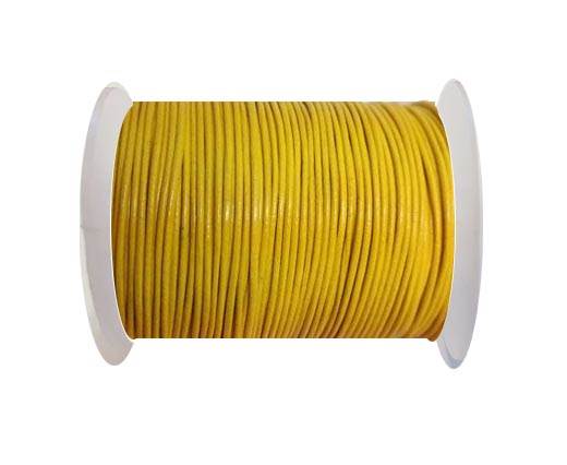 Round Leather Cord -1mm - YELLOW