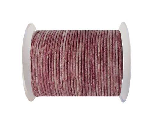 Round leather cord-2mm- Vintage RED WINE(V036)