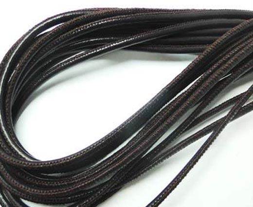 Round stitched nappa leather cord 3mm Violet