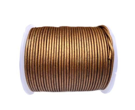 Round Leather Cord -1mm- Metallic Copper M006