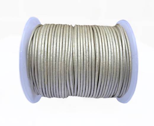 Round Leather Cord-1,5mm- METALLIC Light Silver M002