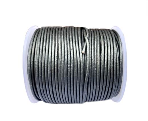Round Leather Cord SE/R/Metallic Grey - 1,5mm