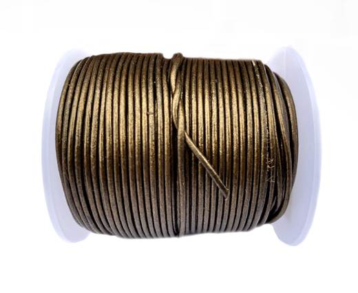 Round Leather Cord SE/R/Metallic Bronze - 1,5mm