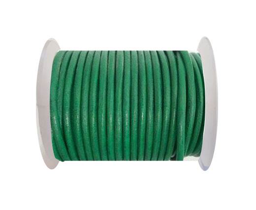 Round Leather Cord - Dark Green - 4mm