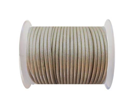 Round Leather Cord -  SE.M.Beige - 3mm