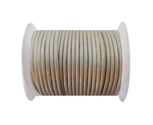 Round Leather Cord -  SE.M.Beige - 3mm