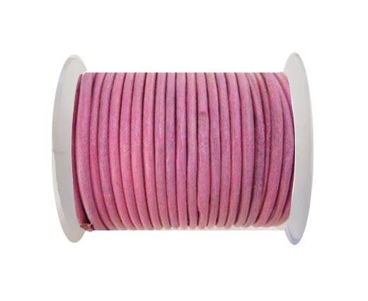 Round Leather Cord - SE.M.Dark Pink  - 3mm