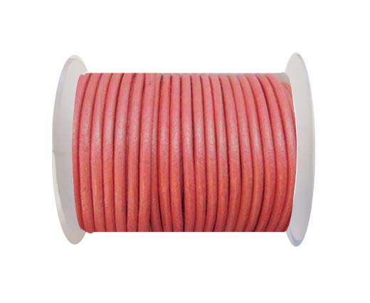 Round Leather Cord - SE.M.Pink  - 3mm