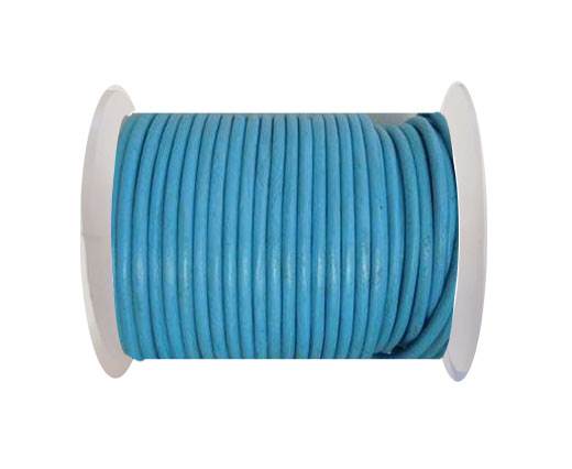 Round Leather Cord - SE.Sky  Blue - 4mm