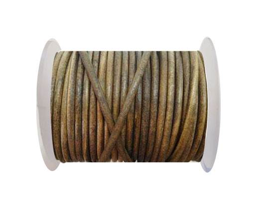 Round Leather Cord - SE. Vintage Taupe  -4mm