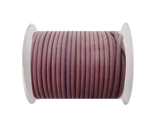 Round Leather Cord - SE.Violet  - 3mm