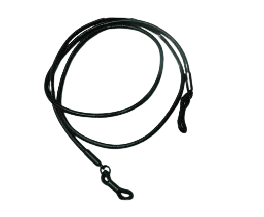 Round Leather Glass Hangers - 3mm -BLACK