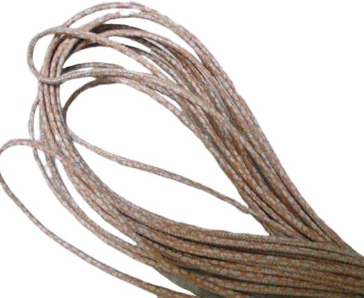 Round stitched nappa leather cord 2,5mm - Strobel Snake Patch Style Beige