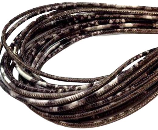 Round stitched nappa leather cord 3mm-Python Brown