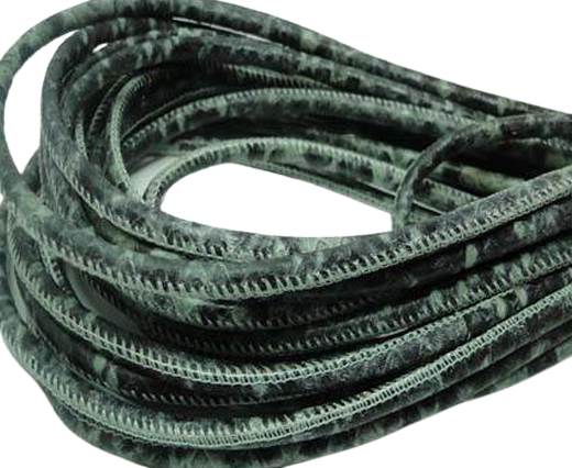Round stitched nappa leather cord 3mm-Python Green