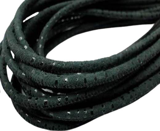 Round stitched nappa leather cord 4mm Spyral Style Black