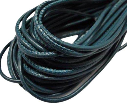 Round stitched nappa leather cord Bermuda Blue-2,5mm