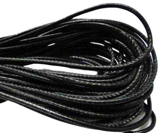 Round stitched nappa leather cord Black-2,5mm