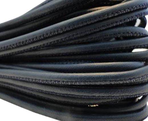 Round stitched nappa leather cord Dark blue Gray-2,5mm