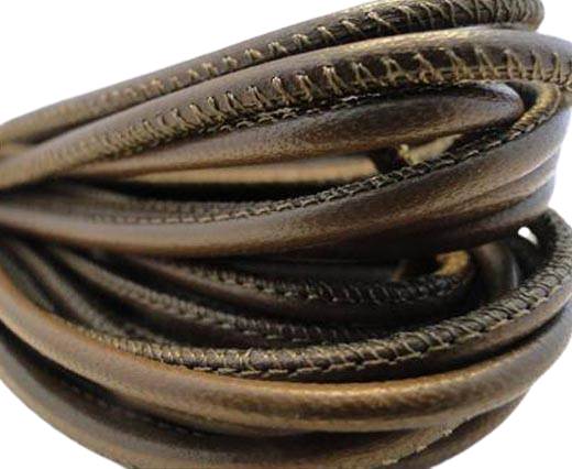 Round stitched nappa leather cord Dark Brown-2,5mm