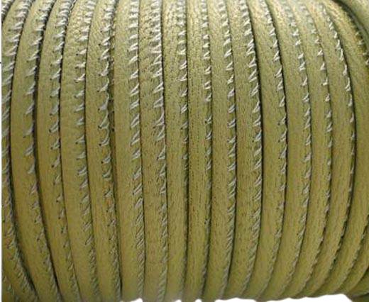 Round stitched nappa leather cord Light Olive-2,5mm