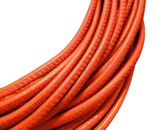 Round stitched nappa leather cord Light Red-4mm